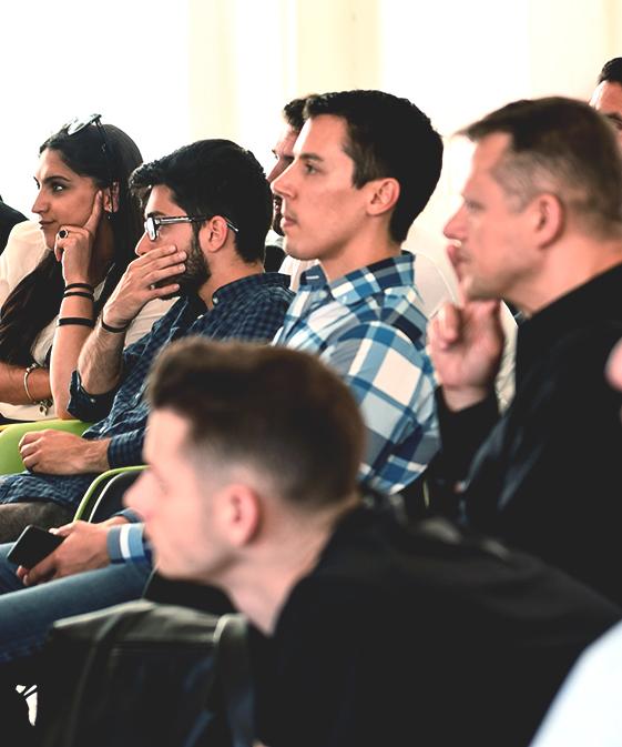 People watching a presentation at an Event